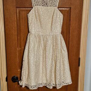 The Limited Cream Lace Fit and Flare Dress Size 4